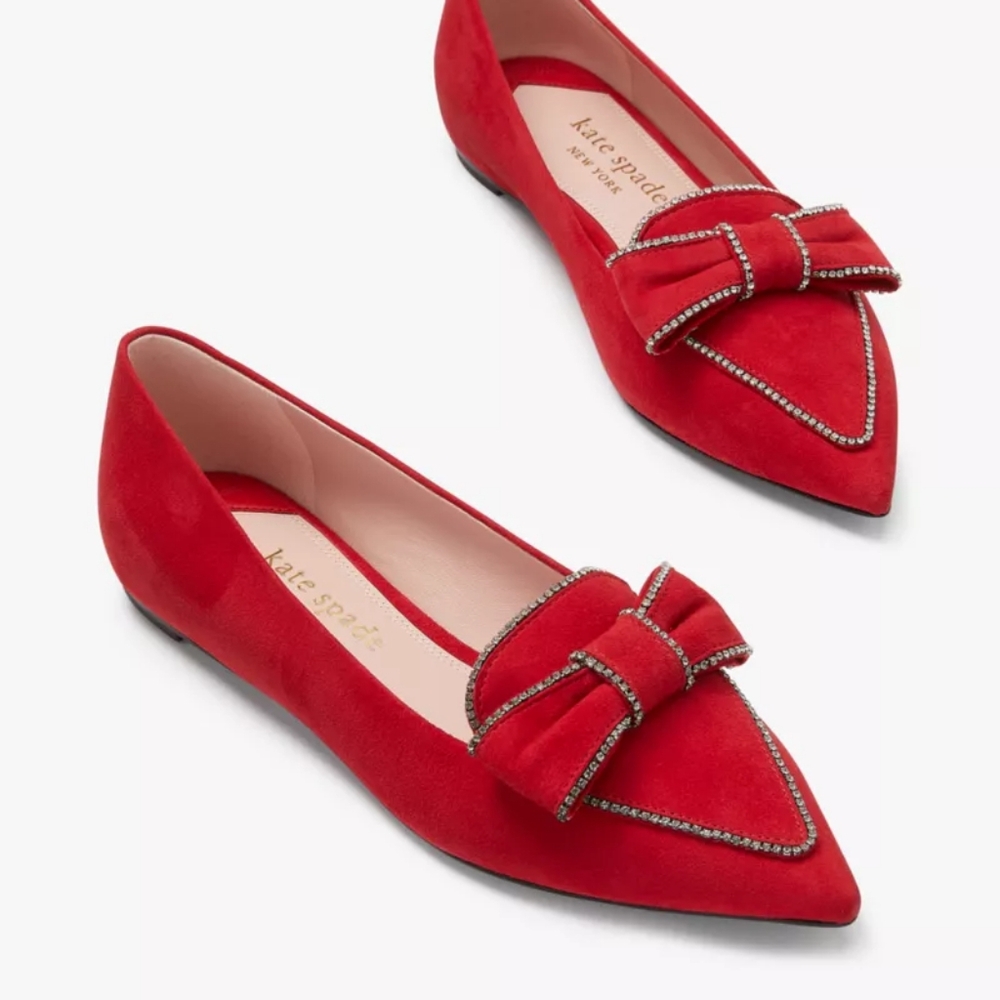 Kate Spade Be Dazzled Red Flats 8.5